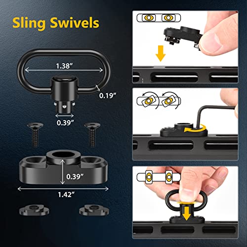 CVLIFE Rifle Sling Two Point Sling Adjustable Length Gun Sling for Rifle with 2 Pack Sling Swivel for M-Rail