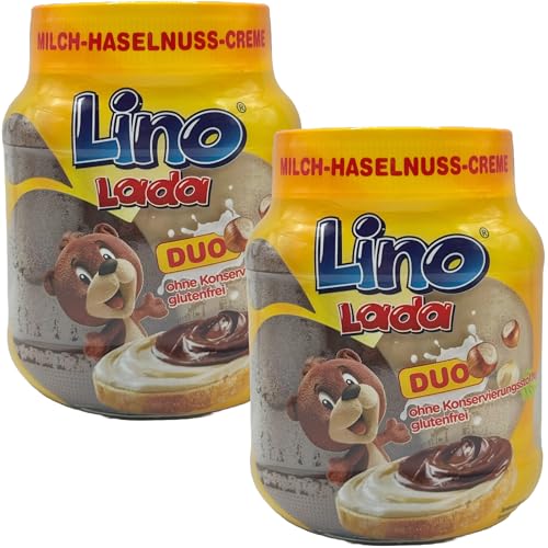 Lino Lada Duo 2er Set (2x350g) - Milch-Haselnuss-Creme Doppelpack zusammengestellt durch Pikaflor