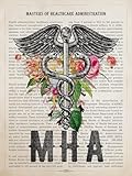 AgedPixel Masters of Health Administration (MHA) Flower Art Print - Graduation Gift, Clinic Décor (8x10, Unframed)