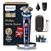Philips Rasierer i9000 Prestige Ultra, Nass- und Trockenrasierer für Herren, Druck- und Bewegungssensor, 5+1 Bartstyler, Nasenhaartrimmer, Reinigungsstation, Ladestation, Reiseetui, Modell XP9401/38