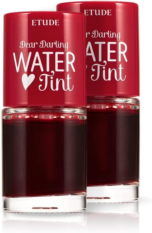 ETUDE Dear Darling Water Tint Cherry Ade 2 Set (21AD) | Vivid Color Lip Stain with Moisturizing Weightless & Non-sticky Finish Lip Stain | Smudge-proof & Lightweight Lip Tint | K-beauty
