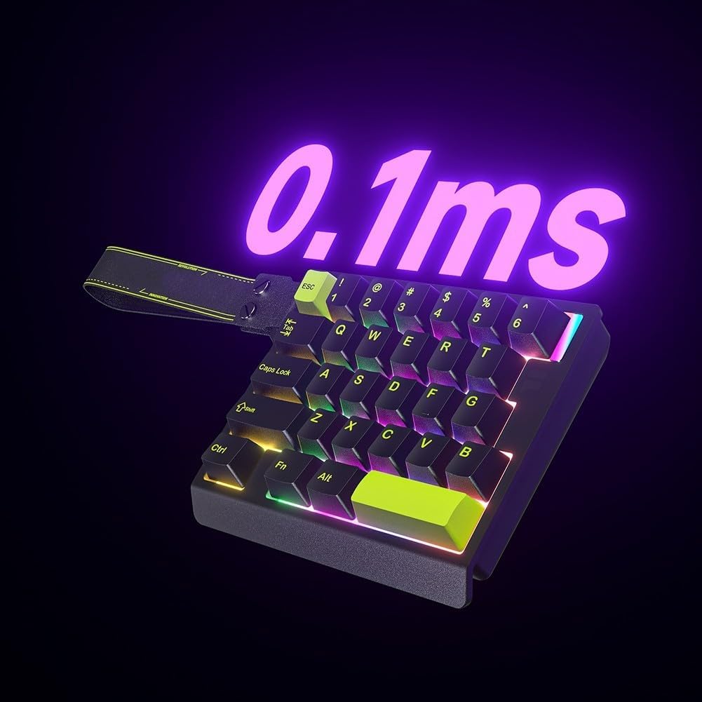 M30HE Tastiera meccanica da gioco cablata a 29 tasti, frequenza di polling 8K, bassa latenza 0,1 ms, interruttore magnetico, layout compatto al 30%, retroilluminazione RGB, struttura ABS