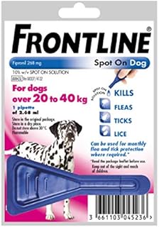 Leeway FRONTLINE SPOT ON FOR LARGE DOGS 20-40KG -FLEA, TICK & MITE KILLS & PREVENTS (1 PIPETTE PACK)