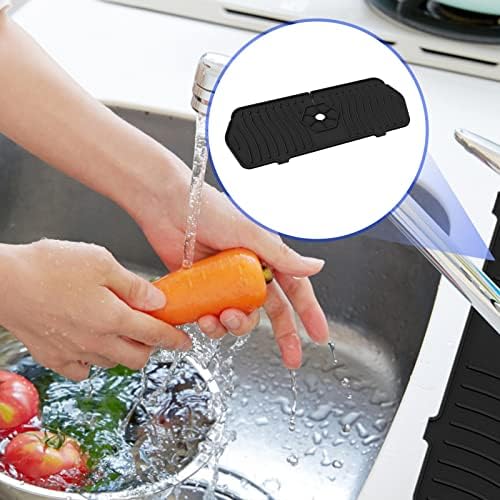 Gidenfly Silicone Splash Catcher | Kitchen Sink with Quick Drain Water Mat | Reusable Sink Drainer Pad Behind Tap Drying Mat for Kitchen