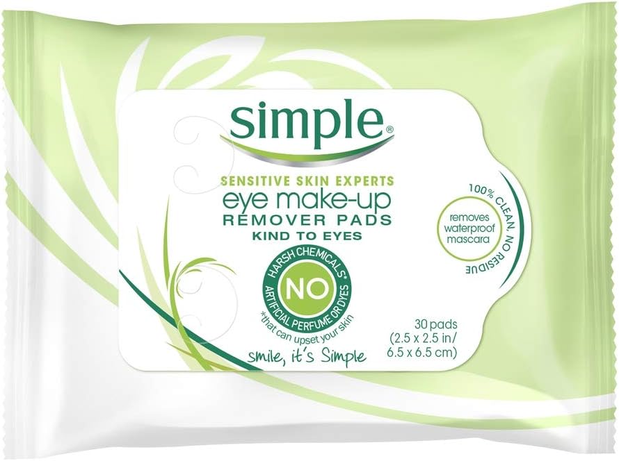 Simple Eye Make-Up Remover Pad, 30 Count (Pack of 3)