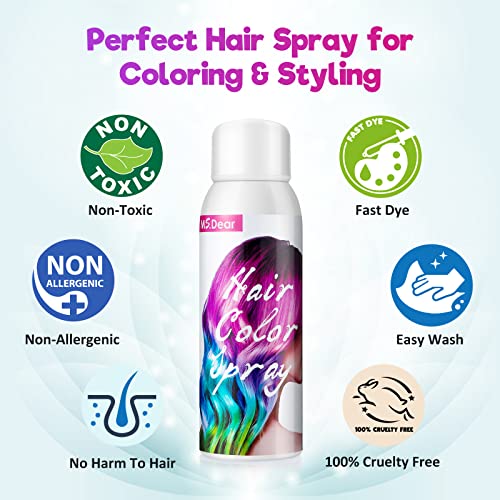 Spray Colore per Capelli, Temporaneo Colorato Blu, Tintura One Time, Rapida, Facile da Lavare per Cosplay Halloween, Adatta a Bambini e Adulti - 100 ml