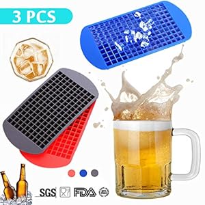 Genossen Silikon EiswÃ¼rfelform Mini 3er Pack 1 * 1 * 1cm 160 EiswÃ¼rfel BPA frei mit FDA Zertifizierung -40-230â KÃ¼chenhelfer KochzubehÃ¶re Rot+Blau+Schwarz