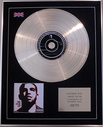 Century Music Awards DRAKE - Ltd Edition CD Platinum Disc - THANK ME LATER