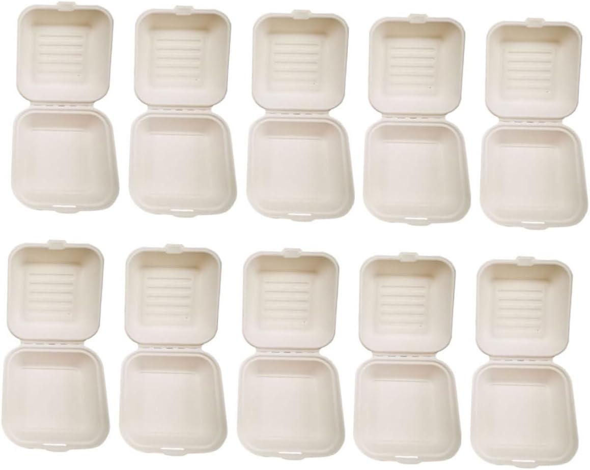 KICHOUSE 20pcs Disposable Food Takeout Boxes Pulp Containers for Salad Fruit and Snacks for Parties Bbqs and Outdoor Events