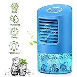 ❆【Enfriador de aire portátil】:El mini enfriador de aire con una altura de solo 22,6 cm y un peso de 0,8 kg, asa ligera y portátil, fácil de mover, tiempo de trabajo de 3-5 horas (tanque lleno), perfecto para oficinas, rincones de lectura, dormitorios y también Hogar, salas de trabajo, bodegas, etc.