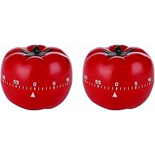 Pomodoro Timer, Kitchen Timer for Cooking, Mechanical Timer Clock with Wind Up Function, Egg Timer for Boiling Eggs, Cooking Timer for Kitchen Use, Set of 2 Timers