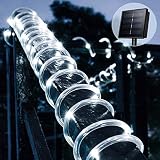Solar Rope Lights Outdoor 33ft 100 LEDs Copper Wire Tube Lighting Waterproof Holiday Christmas Yard