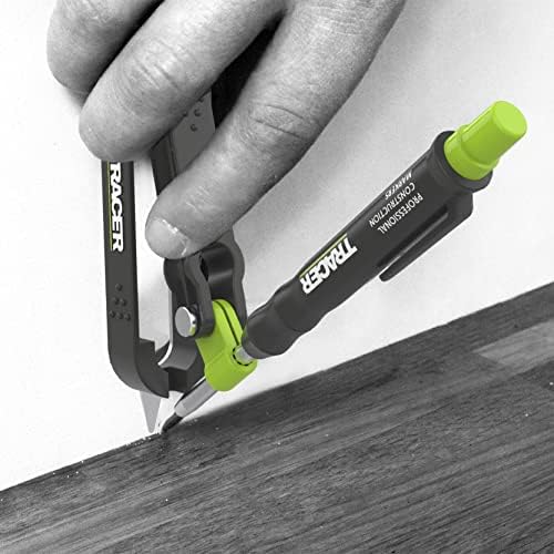 TRACER ProScribe Tool with Deep Hole Pencil, Lead Holster and Carry Case (DIY, Woodworking, and Carpentry Multi-Function Scribe Tool)