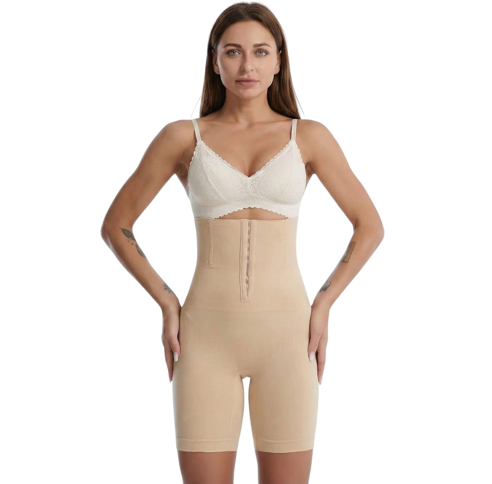 munaafi High Waisted Shapewear Shorts for Women - Tummy Control Body Shaper with Adjustable Hook Closure - Seamless Waist Trainer & Thigh Slimmer Panties-picture-19