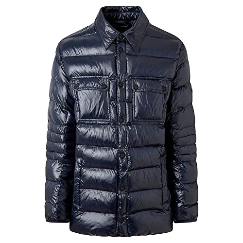 HACKETT Steppjacke Herren Mikrofaser blau Uni & Uninah