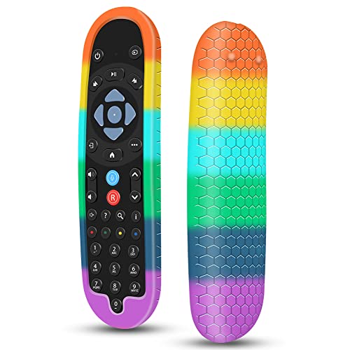 Silikon Hülle Schutzhülle für Sky Q Fernbedienung EC202 / EC201 Fernbedienungen Smart TV Remote Control Cover Case Anti-Rutsch Stoßfest für Sky Q 2020 Newest Bluetooth Voice Fernbedienung (Rainbow)
