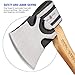 Real Steel Wood Splitting Axe 14 Inch 1-1/2 Pound Hand Camp Hatchet Tool Forged & Heat Treated AX with Hickory Non-Slip Grip Handle