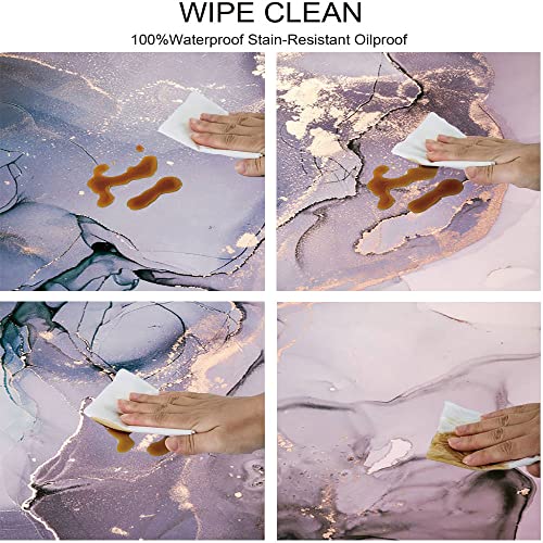 Esfvrg Marble Oval Fitted Tablecloth, Abstract Art Painting Marble Texture, For Kitchen Dining, Party, Holiday, Christmas, Buffet, Fits 48" X 68" Table #TOP2