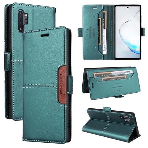 �X�}�z�P�[�X �Ή��@�� for Samsung Galaxy Note10 Plus / Note10 Pro�yRFID�Ւf�@�\�z�v���~�A��PU���U�[���z �J�[�h�X���b�g�t�� �����|�P�b�g �}�O�l�b�g�J�� �L�b�N�X�^���h Green