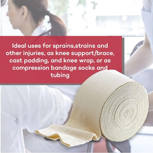 dealmed cotton stockinette 3 x 25 yds tubular bandage sleeve comfort breathable dressing for skin protection compression casts edema and lymphedema support 1 roll