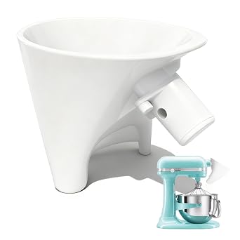 Flour Funnel for KitchenAid KSM150 5QT Stand Mixer Attachment White