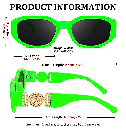 Image of FEISEDY Retro Trendy Rectangle Sunglasses Women Men Narrow Shades B2322 | |Vintage Shades |UV400 Protection |Blocks Glare |Women & Men |Comes With A Storage Case