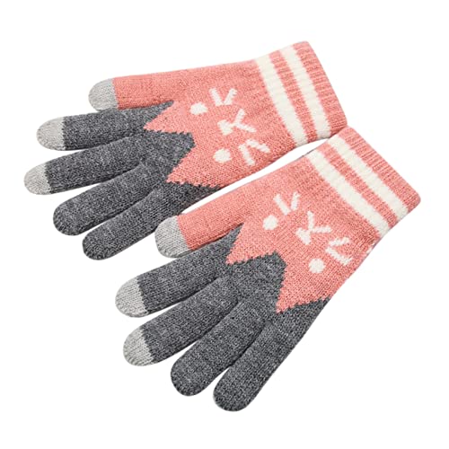 Gants d'hiver Femme Gants d'extérieur Adulte Femmes Plus Velours Épaississant Mignon Dessin animé Adulte Acrylique Gants Tricot Hiver Chaud Maille Manchons en Maille Cover