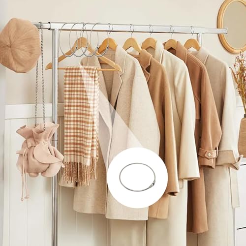 MYLERCT 6 Stück Gürtelring, 4 × 143 mm Gürtelhalter, Silber Schalhalter, Dickeres Solides Design, Krawattenring für Ordnen von Gürteln, Schals und Krawatten