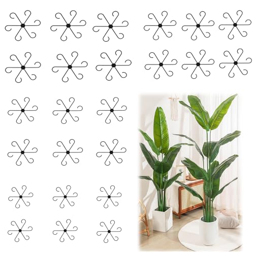 24 Stück Pflanzenstütze Staudenhalter, grün, Pflanzenstütze Monstera & Tomaten, Pflanzenringe zur Fixierung in 4...