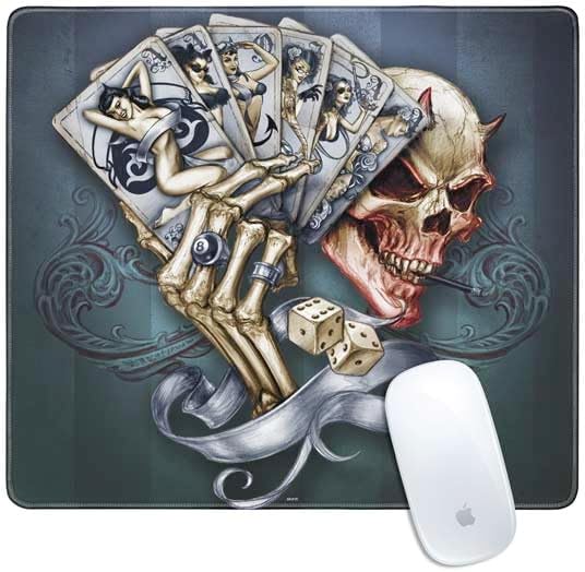 Skinit Small Gaming Mouse Pad - Officially Licensed Alchemy Carta Read Em and Weep Design with Stitched Edges, Waterproof, Non-Slip Rubber Base, Desk Mat for Keyboard & Mouse