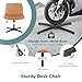 OLIXIS Criss Cross Legged Chairs Armless No Wheels Wide Seat Height Adjustable Swivel Padded PU Leather Home Office Desk Seating for Bedroom, Student, Study Room