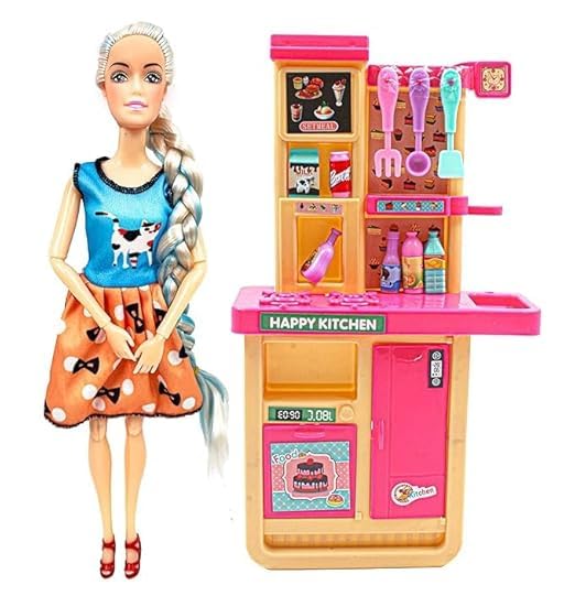 Alea Kitchen Doll Set | Beautiful Alea Doll with 6+ Kitchen Accessories, Small Kitchen Table | Imaginative Play time with Moveable Body Parts | Suitable for 3+ Years