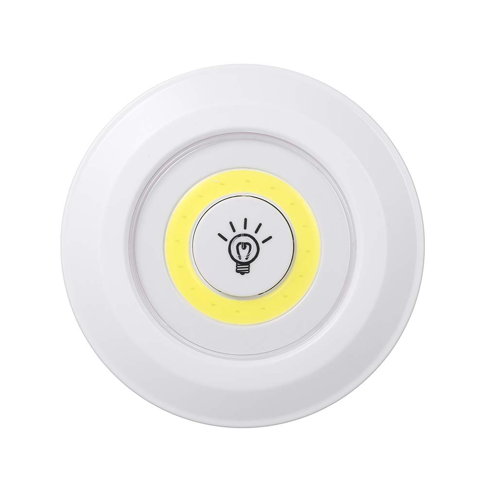 4.5v 1W COB LED Puck Light 3 Pack with Remote Controller Brightness Adjustable Wireless Dimmable Touch Sensor Control Night Lamp Under Cabinet Lighting Battery Powered Operated for Cabinet Wall