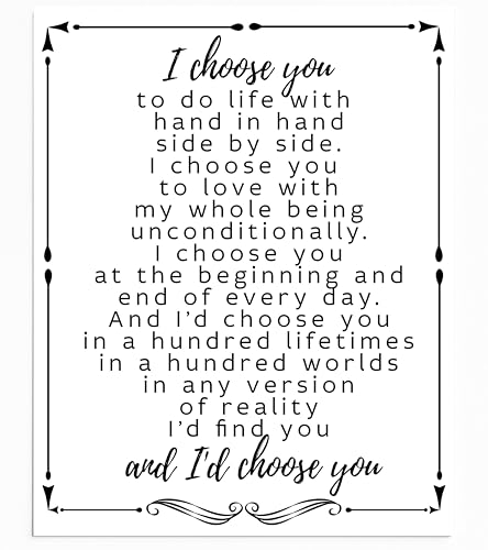 I Choose You Wall Art – Romantic Wedding Vow Print