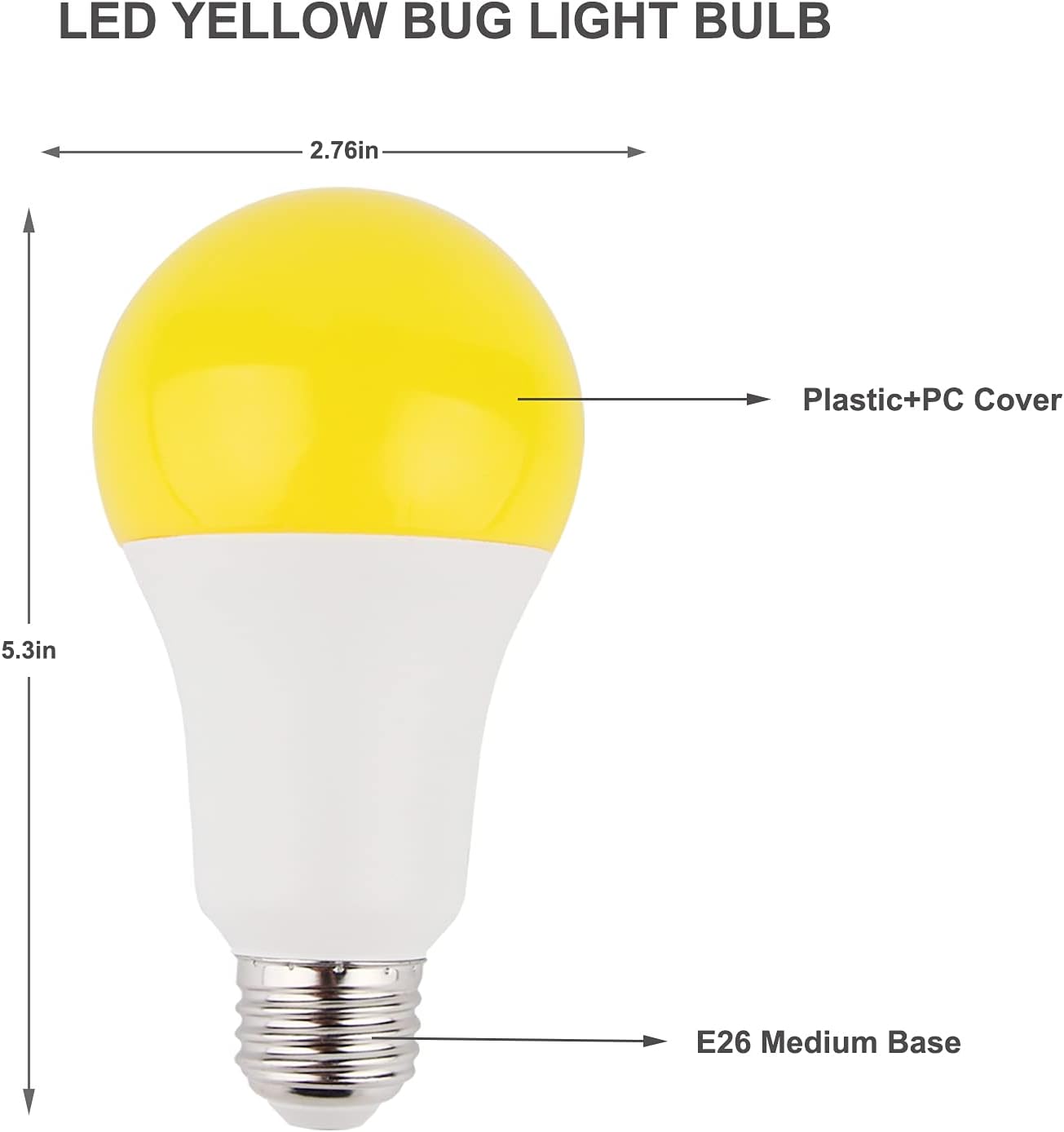 Amber LED Yellow Light Bulb - A21 E26 Medium Base 15W(100W Equivalent) 1500Lm, 2200K Soft Amber Glow Led Bulbs Perfect for Outdoor, Indoor, Ranch, Porch, Patio, Garden