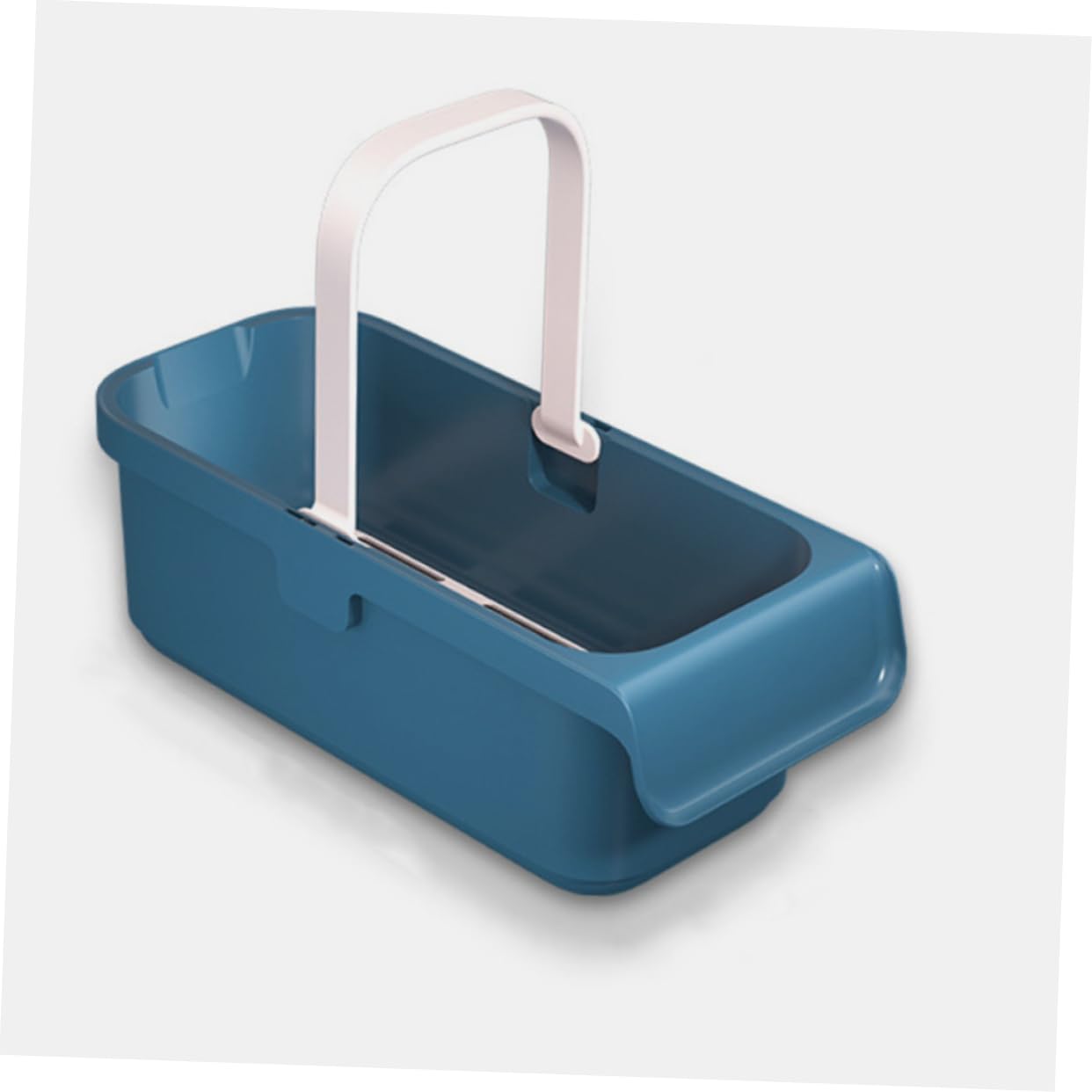Cubo Gran Rectangular Limpieza de Plástico, Azul Capacidad, y Asa Portátil para Fregona, Adecuado para Suelos Tipo Hogar