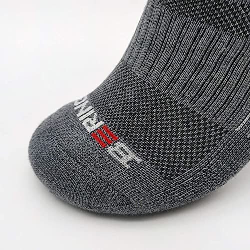 Bering Men's Essential Athletic Cushion Quarter Socks, Shoe 9-12/Sock 10-13, Graphite Gray, 6 Pairs #TOP5