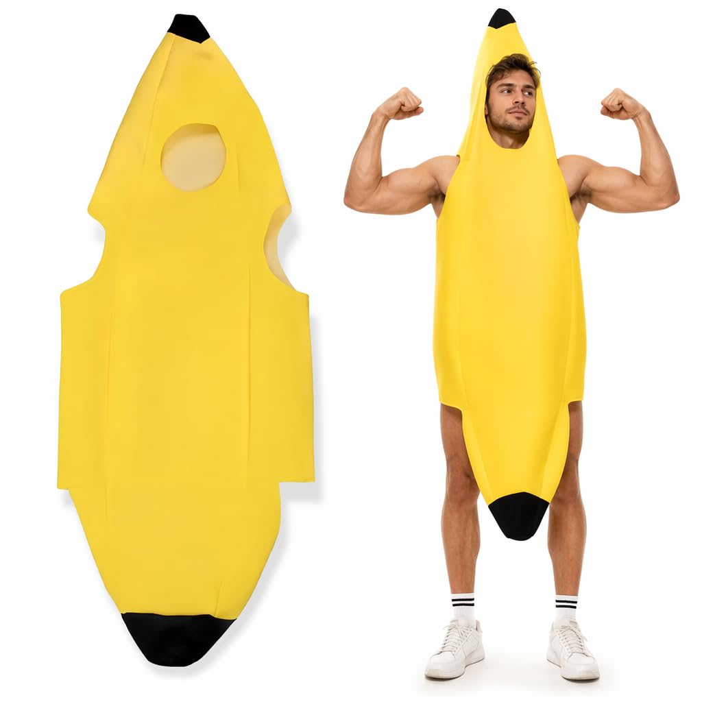 RJFUJP Banana Costume Adult, Fancy Dress for Adults, Halloween Costumes