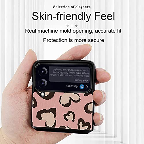 Yatchen Linda capa aplicável ao Samsung Galaxy Z Flip 3, design de leopardo sexy super moderno de co