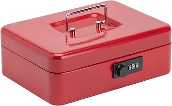 Burg Wachter CB03CR 10" Money 5025 Combination Lock Cash Box - Red