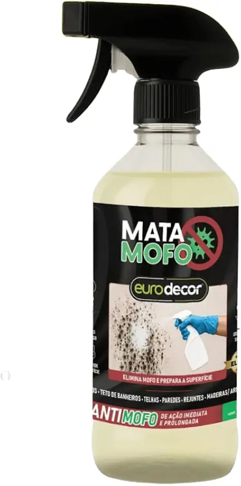 Mata Mofo Euro decor 1L Antimofo Guarda Roupa Parede Banheiro Anti Bolor Armário Madeira Rejunte