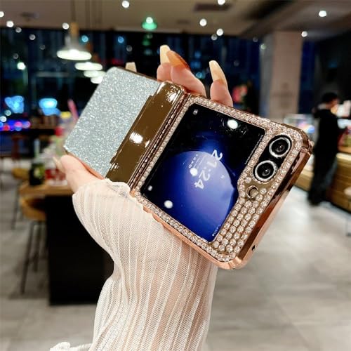 Coque luxe Galaxy Z Flip 5 paillettes et charnière chic