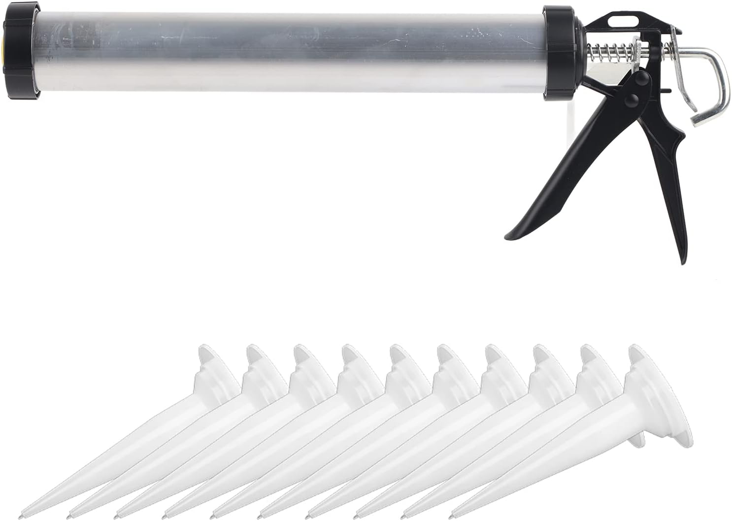 1pc Aluminum Tube Silicone Caulking 600m! Caulk Too! with 10 Nozzles