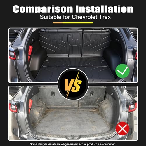 Floor Mats & Cargo Liner Set for Chevrolet Trax & Buick Envista 2024-2026, Custom Fit All Weather TPE Floor Liners with Seat Back Protector and Side Storage Mat by Prosheve - Used condition - Image 8