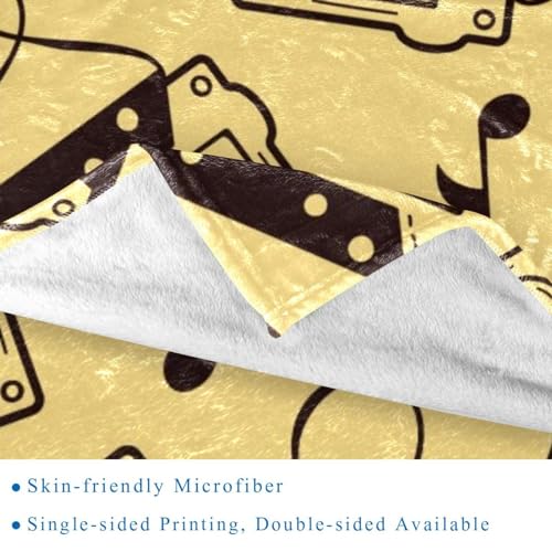 Couverture microfibre légère et haut de gamme - Plaid Doodle pour lit et canapé - 3