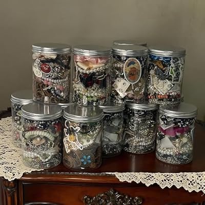 Mystery Jewelry Jar for Women, Gothic Witchy Jewelry Gift Set(Goth Boho Mixed Punk Everyday Necklaces,Earrings, Rings,Bracelets/Bangles),Valentines Day Gifts,Unique Alternative Fashion Romantic Present for Her