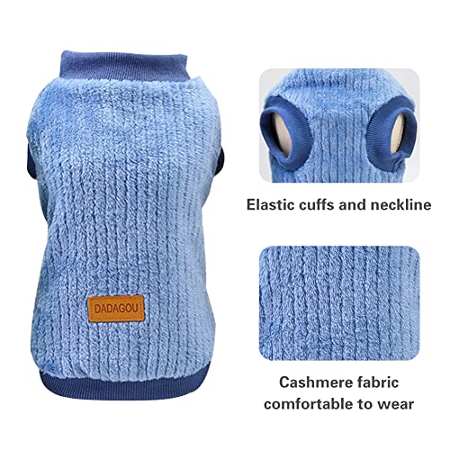 Mitili Dogs Sweater Winter Dog Clothes Warm Pullover Stretch Velvet Pets Jacket Pet Sweaters For Boy And Girl Cat Pullover Shirt In Cold Weather For Small Medium Bulldog Chihuahua Yorkie (Large, Blue) #TOP3