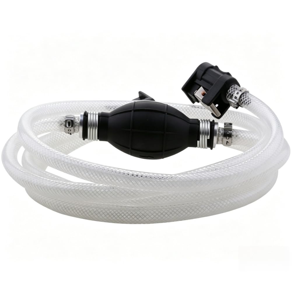 Pompa manuale di trasferimento del carburante con tubo da 2 m, pompa di aspirazione dell'olio per motori di barca, pompa manuale portatile per trasferimento del carburante, robusta e