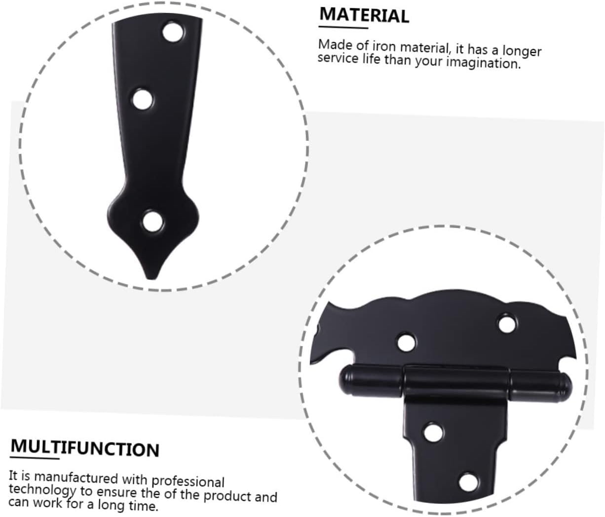 Homoyoyo 4pcs Heavy Duty Hinges for Doors and Gates Decorative Screw Easy to Install Shed Wooden Structures