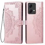 HONLEN Custodia per Motorola Moto g84 Cover, (6.5" Inches) Premium PU Pelle Wallet Magnetica Flip Case con Stampata Mandala, 3 Slot Schede, Stand Cover